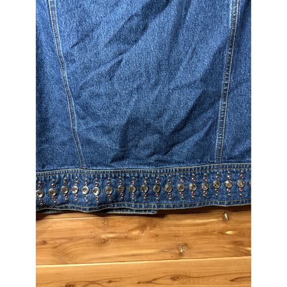 Vtg Gordon & James Signature 90s Y2K Denim Studded Vest Rhinestone Vintage L - Picture 10 of 10